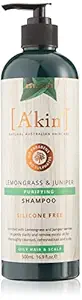Akin Natural Purifying Lemongrass & Juniper Shampoo For Oily Hair & Scalp, No Paraben, No Sulphate & Silicone Free, 500 ml