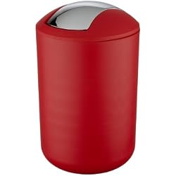 WENKO 21217100 Poubelle à Couvercle Oscillant Brasil l, Capacité 6,5 l, Incassable, TPE, Ø 19,5 x 31 cm, Rouge