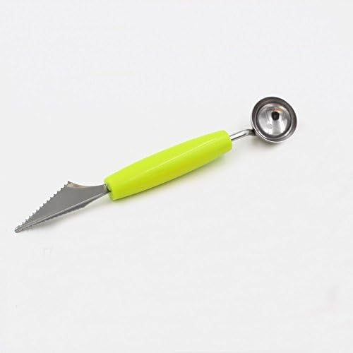 Nopea Creative Sphere Fruit Spoon Stainless Steel Graver Melon Baller Fruit Carving Knife Double Header Gegraben Cuts A Watermelon Fruit Digging Carved Fruit Ice Cream Scoop Ice Ball for Decoration Green