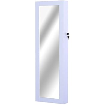 Schmuckschrank, Spiegelschrank mit Innenspiegel, Hängeschrank, weiss