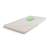 Baby Schaumkernmatratze 60 x 120 weiß + Frottee Spannbetttuch 60 x 120 grün