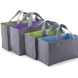 Lakeland 4 Sacs à Courses Améliorés et Extensibles (Double Capacité) Parfait pour Chariot