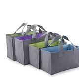 Lakeland 4 Sacs à Courses Améliorés et Extensibles (Double Capacité) Parfait pour Chariot
