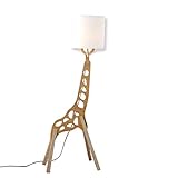 Lampadaire créatif de style nordique moderne Original bois 1.1m réglable décoration en bois humanoïde Girafe décoration à la maison Lumière permanente pour salon et chambre à coucher (couleur bois)