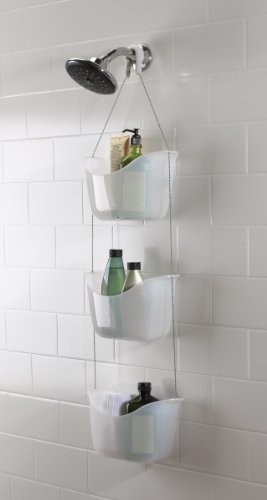 Umbra 022360-670 Bask Shower Caddy Trans, white / nickel - 2