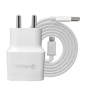 3.1 Amp Ultra Fast Charger for Samsung Galaxy M31 Prime Charger Original Adapter Like Mobile Charger | Power Adapter | Wall Charger | Fast Charger | Android Charger Hi Speed Travel Charger With 1 Meter USB Type C USB Charging Data Cable (3.1 Amp,WHITE)