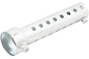 Baceyong - Marmitta per motocicletta, DB Killer, deflettore del tubo di scarico, silenziatore di scarico, Nero/Argento, 1x35mm Argento