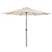 Produktbild SONGMICS Sonnenschirm achteckig knickbarer Gartenschirm mit Kurbel Ø 3 m ohne Ständer Polyestertuch für Außenbereich Terrasse Garten Balkon beige GPU10BE