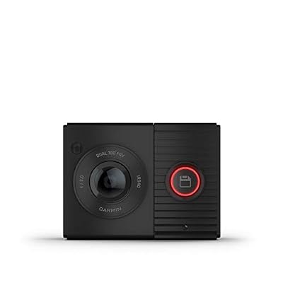 Garmin - Dash Cam Tandem - Caméra embarquée Double Objectif à 180 degrés - 3.7 mégapixels - Enregistrement vidéo Objectif Avant 1440p - Objectif intérieur avec Vision Nocturne