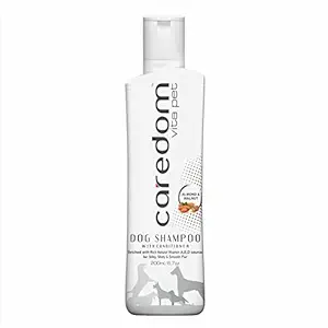 Caredom Vita Pet Dog Shampoo with Almond & Walnut Extracts Enriched with Rich Natural Vitamin A,E,D Source for Healthy Hair Growth (200 ml)