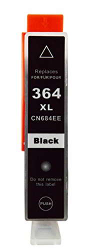 Druckerpatrone kompatibel für HP 364 XL 364XL Black mit Chip und Füllstand für HP Deskjet 3520 Officejet 4620 Photosmart 5520 7520 - 3