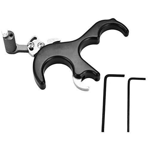 SolUptanisu Alliage d'aluminium Aides au dégagement Tir à l'arc 3 Doigt Poigne Pouce étrier Déclencheur pour Arc à poulies Pratique Accessoire