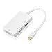 Produktbild Storite 3 in 1 Mini Display Port Thunderbolt zu HDMI/VGA/DVI Kabel Konverter Adapter kompatibel mit Apple MacBook/MacBook Pro/iMac/MacBook Air/Mac Mini/Oberfläche Book/Pro Serie/Projektor
