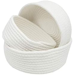 Anzirose Panier Nature Coton Corde Paniers de Rangement Multi-taille Set de 3 Pour le décor de la maison Placard Jouets Bureau Cosmic Enfants Chambre De Stockage Pépinières Gris