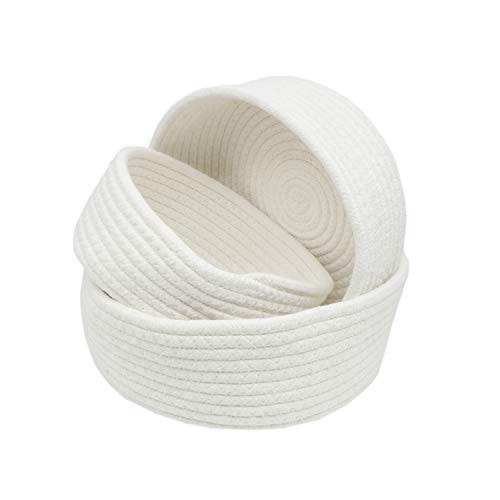 Anzirose Panier Nature Coton Corde Paniers de Rangement Multi-taille Set de 3 Pour le décor de la maison Placard Jouets Bureau Cosmic Enfants Chambre De Stockage Pépinières Gris