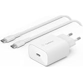 Belkin BoostCharge PPS ile 25W duvar şarj cihazı (USB-C G&uuml;&ccedil; Dağıtımı, iPhone, Samsung, Galaxy Tab, iPad vb. İ&ccedil;in hızlı şarj, 