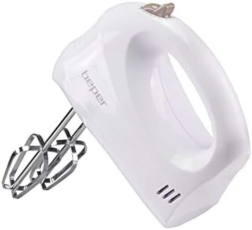 BEPER BP.304 Sbattitore Elettrico e Mescolatore, 150 W, 70 Decibel, ABS/Acciaio Cromato, 5 velocità, Bianco Tortora