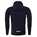Produktbild WWricotta Mens Fitness Long Sleeves Bodybuilding Skin Tight-Drying Zipper Tops Blouse(Schwarz,L)
