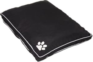 INSAFIANS Waterproof Dog Bed, Pet Cushion Cover Paw Print, Waterproof Removable Cover Pet Mattress (Cushion Cover + inner pad, Black)