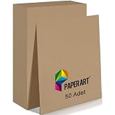 Monarty Kraft Kağıt, Paperart Kraft A4 Boyut, 80gr, 50 Yaprak, Renkli Fotokopi Uyumlu, El işi kağıdı, Saman Kağıdı