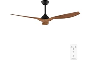Cecotec - Deckenventilatoren EnergySilence Aero 5200 BlackWood, DC 36W Motor, Durchmesser 132 cm, Steuerung, Timer, Sommer und Winter, Klingen, einstellbare Höhe 12,5 oder 25 cm, still