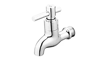 Brass Water Tap Bib cock with Wall flange (Chrome Finish)