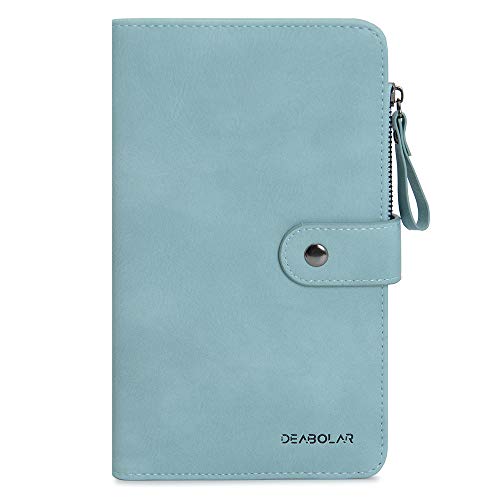 Carteras de Mujer Gran, Monedero PU del Cuero Billetera con Cremallera Cartera de Gran Capacidad para 5,8 Pulgadas de Teléfono, 8 Ranuras de la Tarjeta de crédito