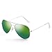 Produktbild GREY JACK Polarisierte Klassische Piloten-Sonnenbrille im Militär-Stil für Herren und Damen, Herren, S1102C18, Silver Frame/Green Lens, Large:Lens Width 62mm