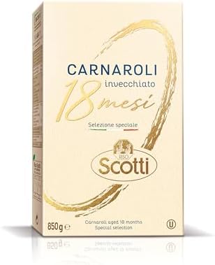 Riso Scotti Riso Carnaroli Invecchiato 18 Mesi, Selezione Speciale, per Risotto, Cottura 16-18 Min, 850g