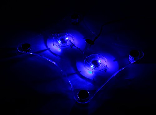 Für Ihren ODYS Trendbook Next 14 Pro, Trendbook 14 Pro, Shape Pro, Vario Pro 12, Shape 360 und Elite Win 360 Laptop: Transparenter Kühl Pad | Cooling Pad | Notebook Cooler mit USB und LED - 3