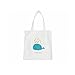 Produktbild Harson&Jane Baumwolle Leinwand Wal Drucken mit Futter Tasche Frische wiederverwendbare Einkaufstasche Schultertasche Shopper-Tasche für Teen (WITH ZIP, 01)