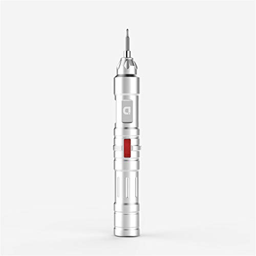 Preisvergleich Produktbild HUATXING Akkuschrauber, wiederaufladbarer Lithium-Batterie-Elektroschrauber-Set mit LED-Licht-Drehmomentfreier Treiber-Bits USB-Ladekabel für den Haushalt,White