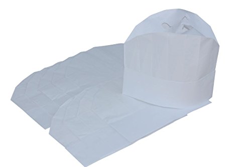 Kochmütze Excellent Standard aus geprägtem Papier mit plissiertem Oberteil - 10 Stück