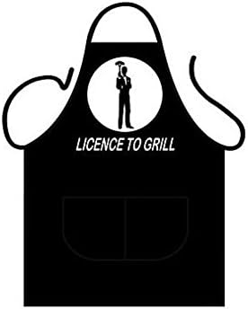 Next Day Delivery Royal Mail 1st Class | Licence to Grill James Bond 007 Novelty Apron. BBQ or Kitchen. Men &amp; Women. Fantastic Gift!