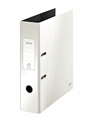 Leitz  Archivador de Palanca  Blanco Perla  A4  Lomo de 8 cm ancho  180   WOW  10050001