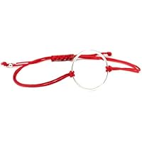 Textil Ring Armband Silber-Rot