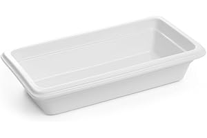 HENDI Gastronormbehälter Hohe Schlag- und Verschleißfestigkeit, geeignet für Mikrowelle, Geschirrspüler, GN 1/3, 325x176x(H) 65mm, Weiß Porzellan, Strahlendes Weiß