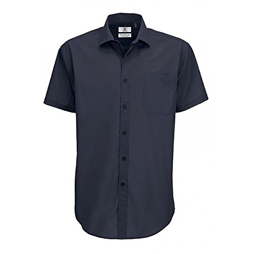 B&C - Camisa de manga corta Modelo Smart (Tallas grandes) para Hombre Caballero - Fiesta/Trabajo/Eventos importantes (Grande (L)/Azul real)