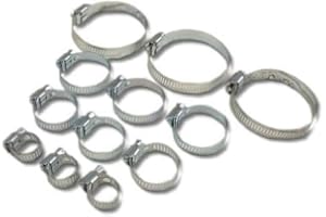 HEP BRINGING YOUR SPACE TO LIFE hep® 12 Piece Garden Hose Clamps Jubilee Clip Set 6mm-51mm Universal Hose Clips