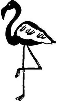 The English Stamp Company 1 inch Flamingo rubber stamp - 7001