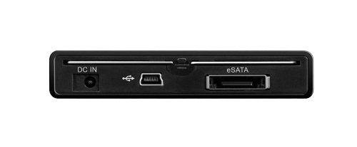 Icy Box IB-290StUS-B Externes Gehäuse für 2,5″ (6,35 cm) SATA HDD/SSD mit USB 2.0 & eSATA Anschluss, Aluminium, Kunstledertasche, schwarz - 5