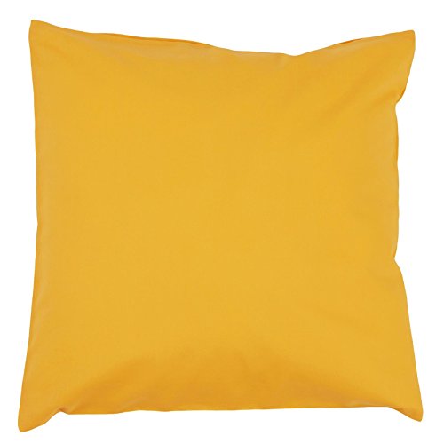 Kissenbezug, Uni, Baumwolle Linon, Reißverschluss, einfarbig, Kopfkissen, Dekokissen | 40x40 cm - Gelb
