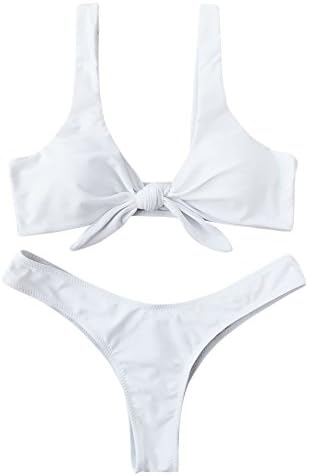 ZAFUL Women Sexy Knotted Padded Thong Bikini Swimsuit Beach Swimwear