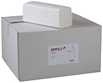 Semy Top Papierhandtuch, ZZ-Falz, 24 x 21 cm, 2lag, hochweiß, 3200 Blatt, 1er Pack (1 x 1 Stück)