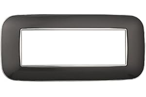 ZOREI Placca Compatibile Con Bticino Axolute, Modello Orbis Serie Ovale (6 Posti / Moduli, Acciaio Scuro)