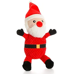 Senneny Dog Christmas Toys Santa, Stuffed Squeaky Toys for Dogs Puppy, Plush for Large Medium Small Dogs, Interactive Durable Dog Chew Toys