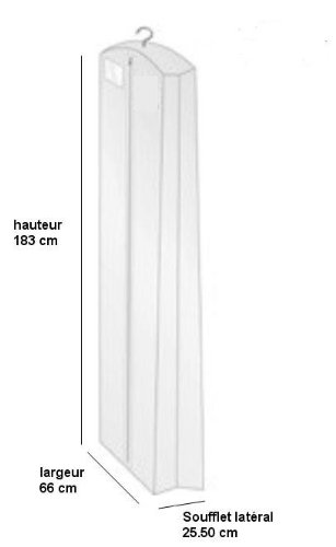 Deluxe PP Weiß Kleidersack Kleiderhülle Schutzhülle für Brautkleid Abendkleid Hochzeitskleid 183cm - 2