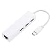 Produktbild Prevently USB-C Hub USB Kartenleser USB-C zu LAN RJ45 Ethernet Netzwerkkabel Adapter & 3 USB 2.0 Port Hub für MacBook/Netzwerkkarte Typ C + USB 2.0-Hub