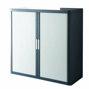 Preisvergleich Produktbild Paperflow Rollladenschrank BxTxH 110x41,5x104,5cm 2 Böden grau / anthrazit