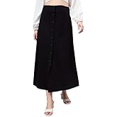 Style Quotient Women Black A-Line Maxi Denim Skirt